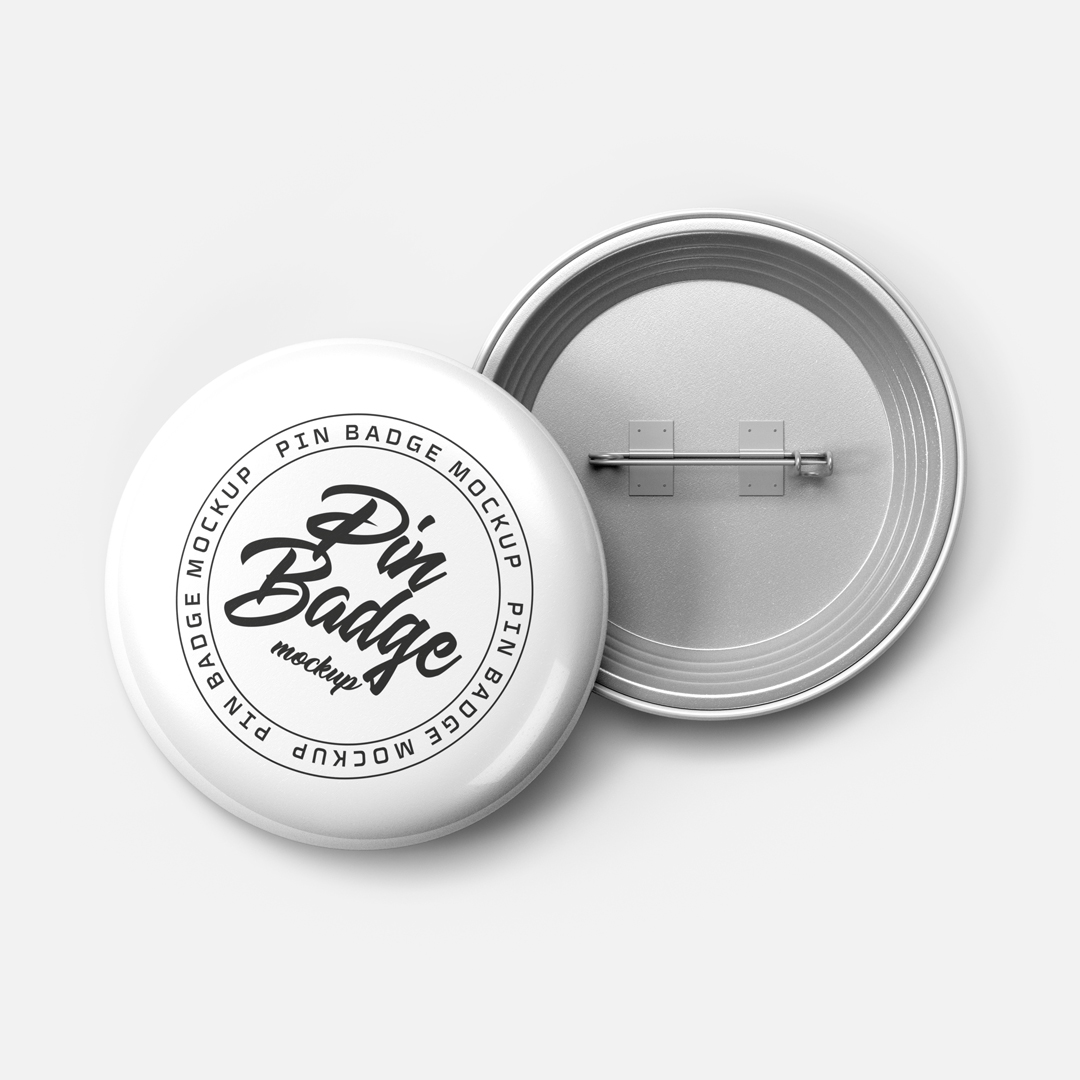 Glossy Pin Badge Logo Mockup Custom Pin Badges - Image 1